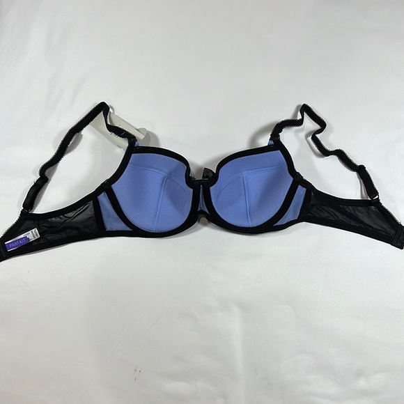 NWT Parfait Charlotte Icy Blue and Black Padded Demi Bra - Picture 6 of 10